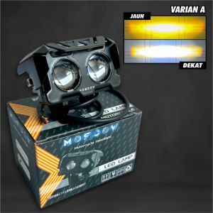 PAKET LAMPU TEMBAK SOROT LED LASER SQL 2 MATA COVER ATAP KUNING PUTIH ANTI AIR SOROT LED LAMPU TEMBAK SQL Lampu Laser LED / Foglamp LED D3 SQL 2 mata Hi/Lo 12V-80V 18watt CUT OFF + Saklar Spion Kiri 3 Mode On On Off Full Besi Saklar Lampu Tembak Tombol