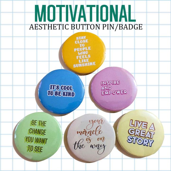 Motivational Button Pins Aesthetic Badge