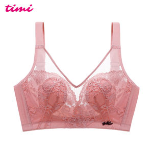 Timi 811 Rabbit ear crystal cup shaping underwear ultra-thin no wire beautiful back lace bra
