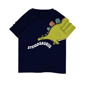 Kaos anak laki laki distro motif dinosaurus tyrex usia 4 -12 tahun ST STEGOSAURUS NAVY Bahan Adem