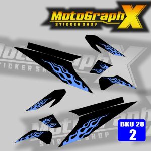 Striping Variasi Beat Karbu Stiker Motor Star Premium Model FLAME Api BKU 28
