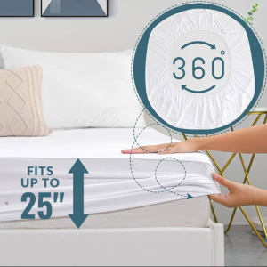 Waterproof Mattress Protector | Bed Mattress Cover | Mattress Topper ผ้าปูที่นอนกันน้ำสีขาว ขนาด 6 ฟุต