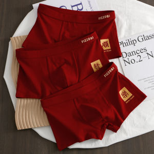 ANDERSON TALISCA Brand Red 3pcs Underwear Men Boxer Cotton Man Penis Breathable Mens Boxers Cuecas Masculinas Size M-3XL HS555