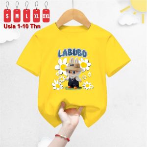 Baju Kaos Anak Atasan Labubu Flowers Usia 1-10 Tahun Bahan Babyterry