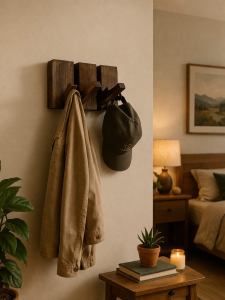 wooden wall-mounted hooks solid wooden hooks bathroom racks bathroom hangers space saver shower caddies and hooks bathroom shelving cap holder cap organizer cap display collection towel hooks clothes holder made from solid wood