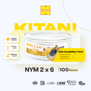 KITANI - NYM 2x6 mm² - 100 Meter - Kabel Listrik Tembaga Kawat