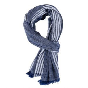 LUSIT Cotton Linen Yarn-dyed Winter Mens Scarf Soft Thin Striped Neckerchief Wrap Luxury Tassel Mens Scarves Autumn Winter Warm