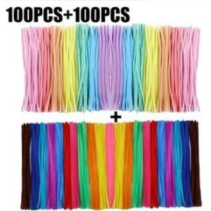 【COD】200PCS Kawat Bulu Mercy Pastel Mix 30CM Kawat Bulu Mainan Anak Craft Diy Kerajinan Tangan Pipe Cleaner