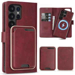 3 in 1 Detachable Card Solt Magnetic Wallet Leather Case For Samsung S25 Ultra S25Edge S24 Plus S23 S22 Flip Book Bag Cover