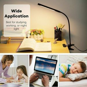 USB Portable Clip Desk Lamp Eyes Protection Clamp Bendable Protection Clamp Reading Bedroom Lamp