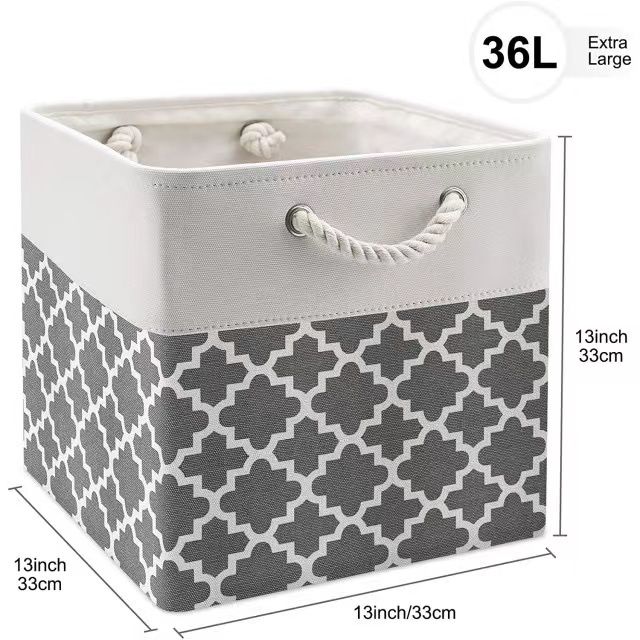 NINEONE Foldable Canvas Storage Box for Toys Books Clothes Storage