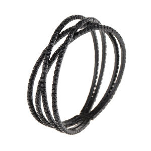 Jewelry black rhinestone steel wire cross opening elastic bracelet long-lasting color retention electrophoresis black B331