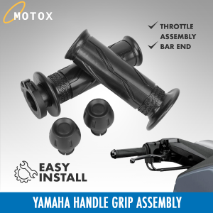 2pcs Yamaha Genuine Handle Grip Assembly with Bar End Plug Throttle Cable Adjuster Made in Malaysia