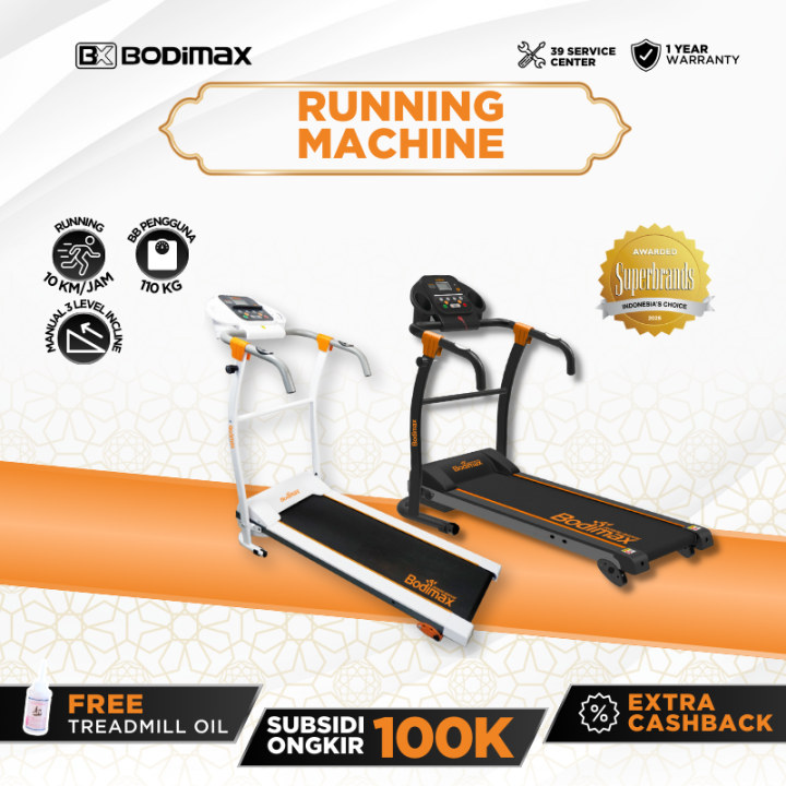Bodimax New Running Machine / Treadmill / Alat Olahraga / Fitness