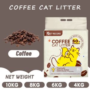 10KG Cat Litter Sand Coffee Grounds Cat Litter 7 Scents Deodorized Cat Litter
