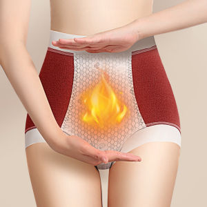 De Velvet Panties Women Grinding Hair Without Traces Of Self-Heating Warm Uterus Warm Buttocks Padded And Thickened High-Waisted Powerful Collection Of Small Belly Shorts保暖内裤