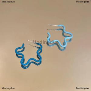 [COD] Modingdue Vintage Gradient Flower Hoop Earrings For Women Trendy Metal Irregular Drip Oil Earrings Jewelry Birthday Gifts