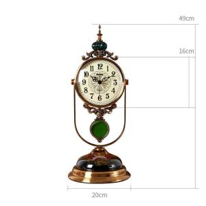 Cabinet Desktop Clocks Vintage Style Clocks American Style Light Luxury Table Clock Desktop Clock Living Room Swing Clock European Style Ornament Creative Large Silent Cabinet Desktop Clocks