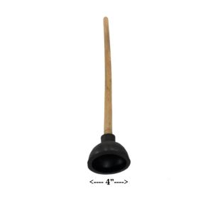 Toilet Cup Plunger with Wooden Handle and Rubber Cup