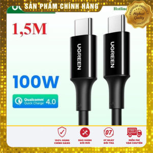 Cáp sạc nhanh dữ liệu Type-C to Type-C dài 15M hỗ trợ PD 100W/5A Ugreen 20528 cao cấp