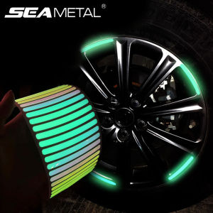SEAMETAL Dazzling Luminous Car Wheel Hub Reflective Stickers Strong Reflective Warning Reflective Decorative Sticker 20/40pcs
