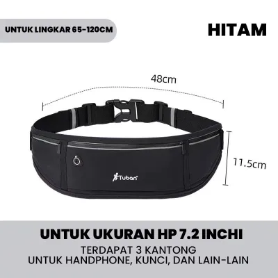 Tas Pinggang Olahraga Waistbag Jogging Lari Running Belt Ukuran 48cm WATERPROOF RINGAN