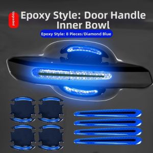 COOLSOOL Phản chiếu Miếng dán tay nắm cửa xe hơi Sợi Carbon Tự dính Phim bảo vệ Chống trầy xước Bảo vệ tay nắm cửa xe Tay nắm cửa xe