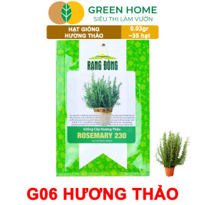 Hạt Giống Cây Hương Thảo Greenhome Rosemary Gói 003gr~35 hạt Dễ Trồng Thu Hoạch Quanh Năm G06