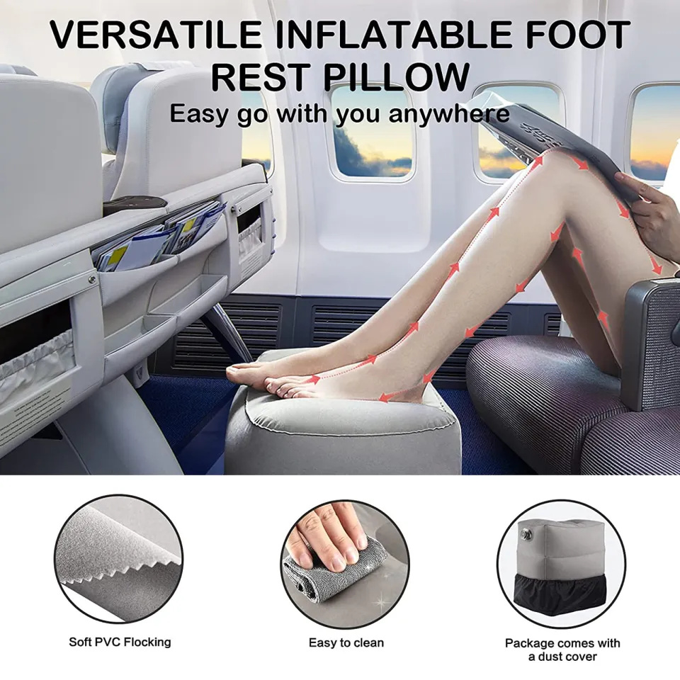 Inflatable Leg Foot Rest Pillow Flight Travel Footest Air Pillow