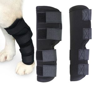 OUTOPEN Joint Wrap Pet Knee Pads Leg Support Anti-Lick Knee Brace Strap Breathable Black Dog Bandages Injury Recover