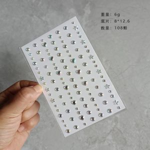 Stiker berlian bintang biru / stiker berlian gadis /  riasan wajah buat pesta