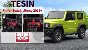 HH8 TESIN Red Carbon Fiber Grain Car Interior Decoration Cover Trim for Suzuki Jimny JB74 2019 2020 2021 2022 2023 2024 Accessories M5Y9R