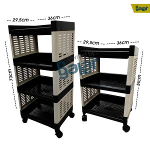 Kanzai Rak Susun Platik Murah Serbaguna Lemari penyimpanan barang dengan roda troly 4 susun