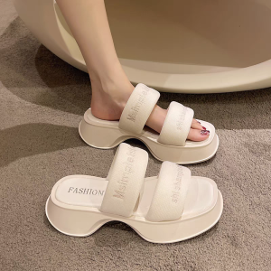 COD Sandal Slip On Wedges Hak Tinggi Wanita SSK 467