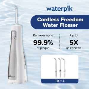 Waterpik WF-03 Cordless Freedom Water Flosser 3 Replaceable AA Batteries IPX7 Waterproof 2 Modes & 3 Tips