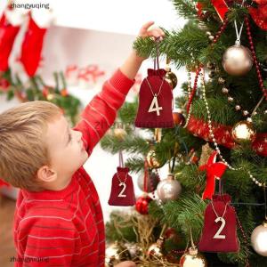 [COD] zhangyuqing ถุงใส่ขนมแบบ DIY สำหรับเด็กและผู้ใหญ่กระเป๋าใส่ขนมแบบมีเชือกผูกปฏิทินนับถอยหลัง24วัน