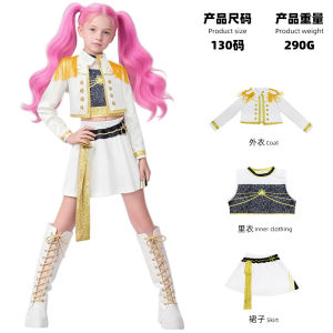 Korean idol stage outfits K-POP Zoey cosplay Performance Costume Black and Gold Outfit Witch Squad cos Childrens Rumi