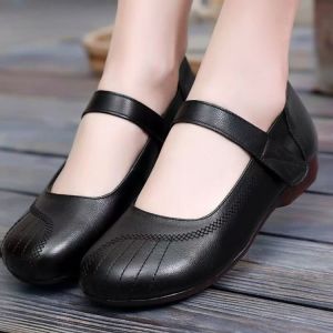 Free Shipping Spring New Collection: Flat-Soled Casual Shoes For Mothers WomenS Flat Shoes With A Low Heel And Ethnic-Style Shallow-Toe WomenS Single Shoes
