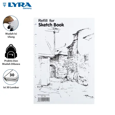 LYRA Buku Sketsa dan Refill Ukuran A3 / A4 / A5 30 Lembar Sketch Book Binder Buku Bergambar LYR-9210290