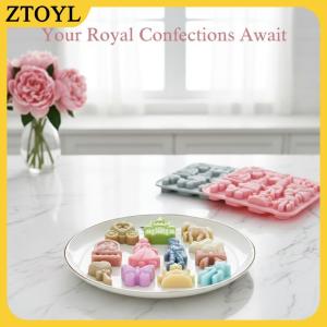 ZTOYL Silicone khuôn cho fondant 12 sâu răng hoàng tử công chúa 3D cung lâu đài ngựa bánh trang trí Baking Phụ kiện cho các bên