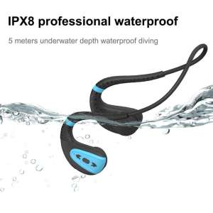 Q1 Bone Conduction Bluetooth 5.0 Headset Stereo Level 8 Waterproof Sports Swimming Running Earphone Wireless Headphones Outdoor Mic Handsfree Headset