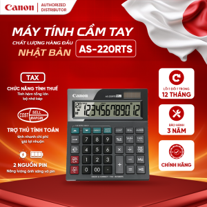 Máy tính cầm tay để bàn Canon AS-220RTS chức năng tính thuế dành cho văn phòng kế toán cửa hàng