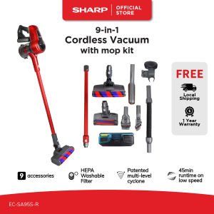 SHARP Cordless Handstick Vacuum with Mop Kit EC-SA95S-R