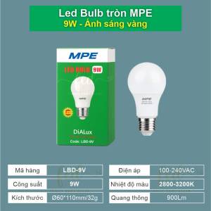 [MPE Chính Hãng] Bóng Đèn LED Búp Tiết Kiệm Điện – Ánh Sáng Trắng/Vàng/Trung Tính Công Suất (3W–5W-7W-9W-12W)