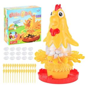 Family Board Game Turntable Laying Chicken Novelty Gag Toy Table Game Interactive Kids-Parent Hand-Eye Coordination Toy