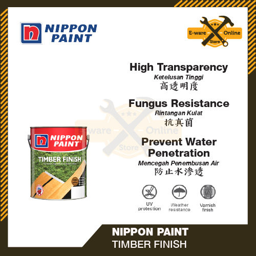 Nippon Paint 1L 5L Timber Finish Cat Kayu Wood Paint Door Paint Gloss ...