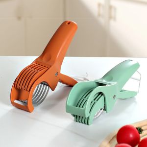 ZYJC MALL Non-slip Handle Manual Fruit Slicer Comfortable Grip Stainless steel Portable Salad Cutter Convenient Hanging Hook Fruit Chopping Tool Kitchen Gadgets