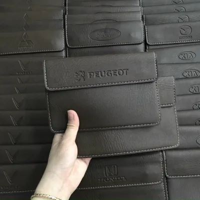 VÍ DA DẬP QUỐC HUY VIỆT NAM UY TÍN CHẤT LƯỢNG IN LOGO HÃNG XE ĐỰNG GIẤY TỜ Ô TÔ ĐĂNG KIỂM