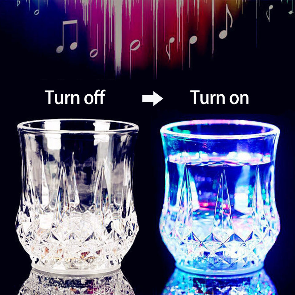 Umisu Flashing Cup Wine Beer Whisky Mug Water Beverage Drinking Glass LED Automatic Glowing Cup Party Decorative Supplies New