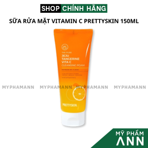 Sữa Rửa Mặt Giảm Thâm Prettyskin The Pure Jeju Tangerine Vita C Cleansing Foam 150ml Chính Hãng Xuất Xứ Hàn Quốc